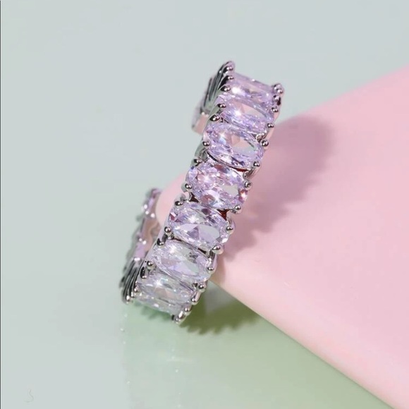 Men’s Zircon Bling Silver cuff ring - Picture 6 of 11